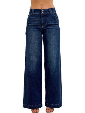 High Waisted Trouser Wide Leg Jeans for Women - Size 3, Stylish & Comfortable